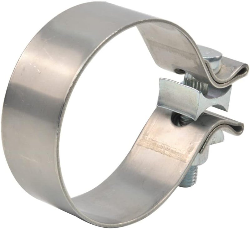 eLifecenter Universal ID 3.5 inch Exhaust Clamp, Stainless Steel 3-1/2 inch Narrow Band Lap Joint Butt Clamp - Image 1